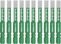 10Pc 1/4” Green Dry Diamond Drill Bits Set，10Pcs 6Mm Hex Shank Core Drill Bit Brazed with Cooling Wax for Porcelain Tile Ceramic Concrete Granite Marble Hard Materials (Not for Wood).