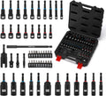 55-Piece Magnetic Nut Driver Set for Impact Drill, Deep & Shallow, Metric & SAE, Includes Screwdriver Bits, Bit Extension Bar, Socket Adapters & Wing Nut Driver