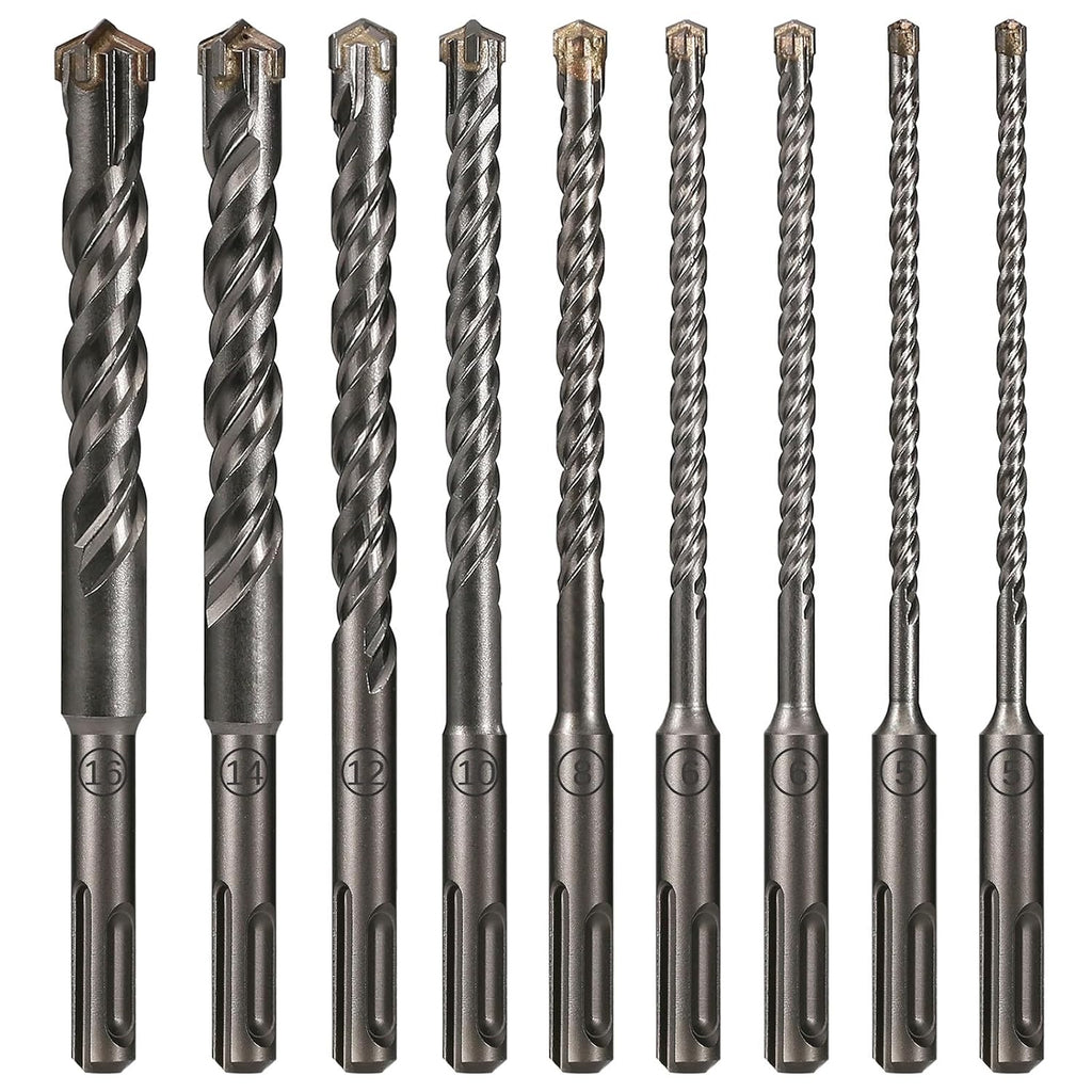 Ø5-16Mm X 160Mm SDS plus Concrete Drill Bit 9PCS, YG8C Carbide Tip