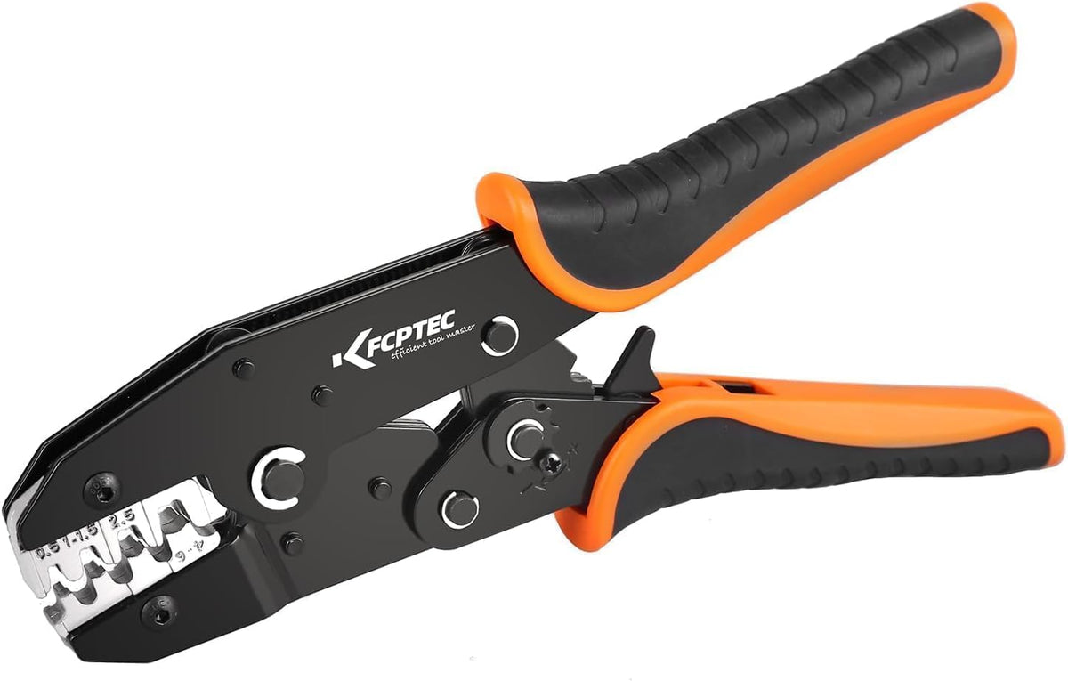04B Ratcheting Wire Crimper for Open Barrel Terminals, 0.5–6 Mm²