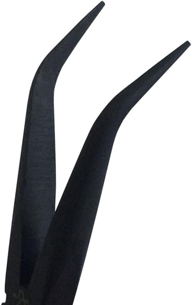 303T-150 Tweezer Pliers (Bent Type), 5.9 Inches (150 Mm), Blue
