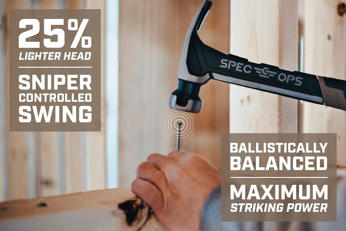 Tools Steel Hammer, 28 Oz, Rip Claw, Milled Face, Shock-Absorbing Grip, 3% Donated to Veterans