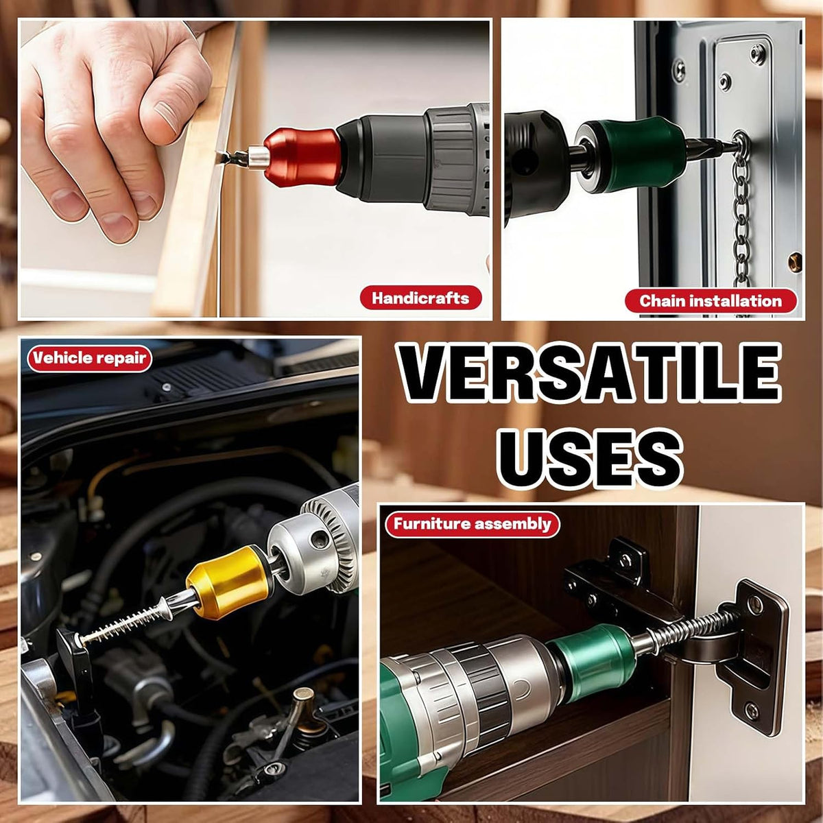 5Pcs Magnetic Screw Rings, Aluminum Alloy Magnetic Screw Holder & Bit Magnetizer, Anti-Slip for Drills & Screwdrivers