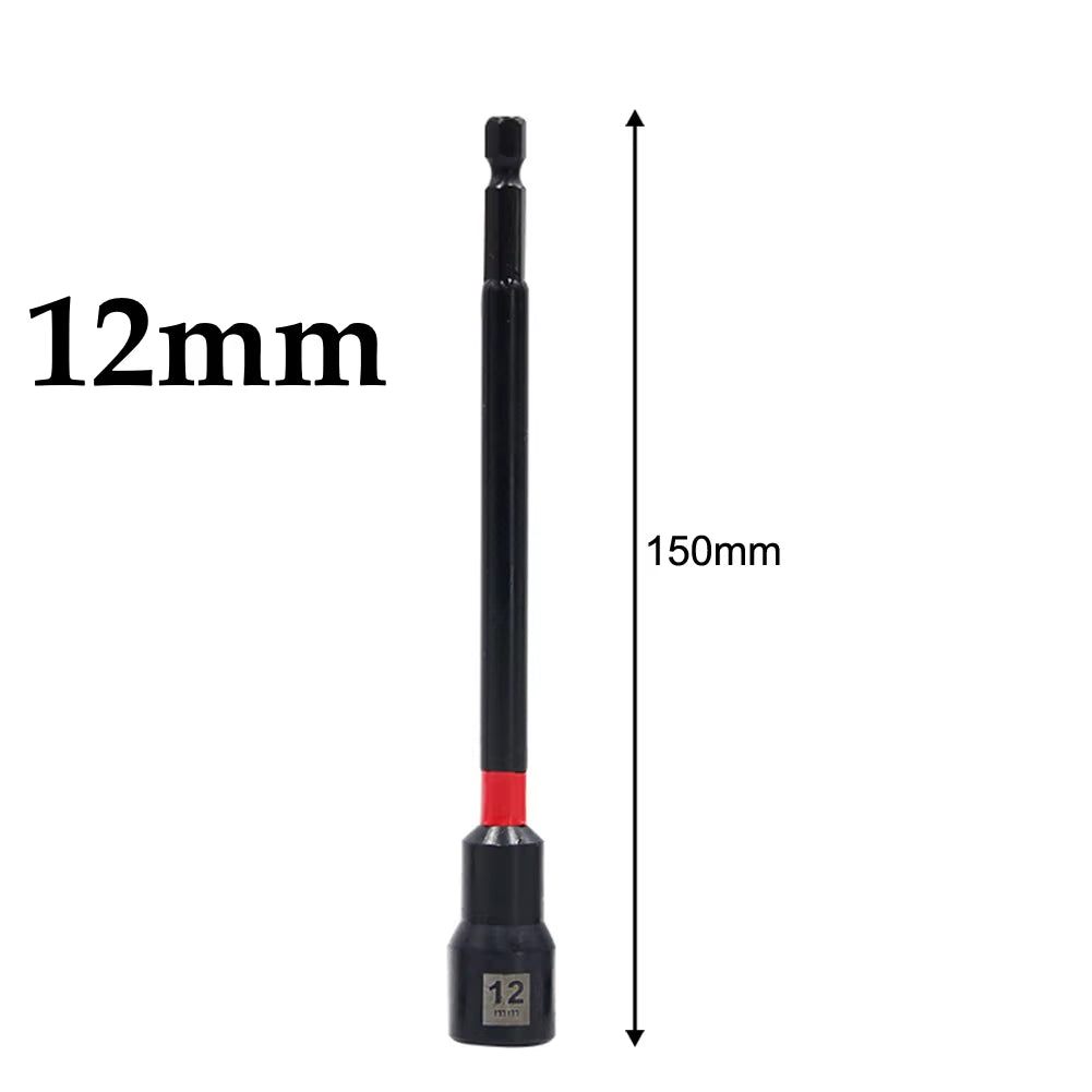 5PCS 6 Inch Magnetic Long Nut Driver 8-14Mm for Impact Drill Long Shank Nut Driver Bits Hex Socket Adapter