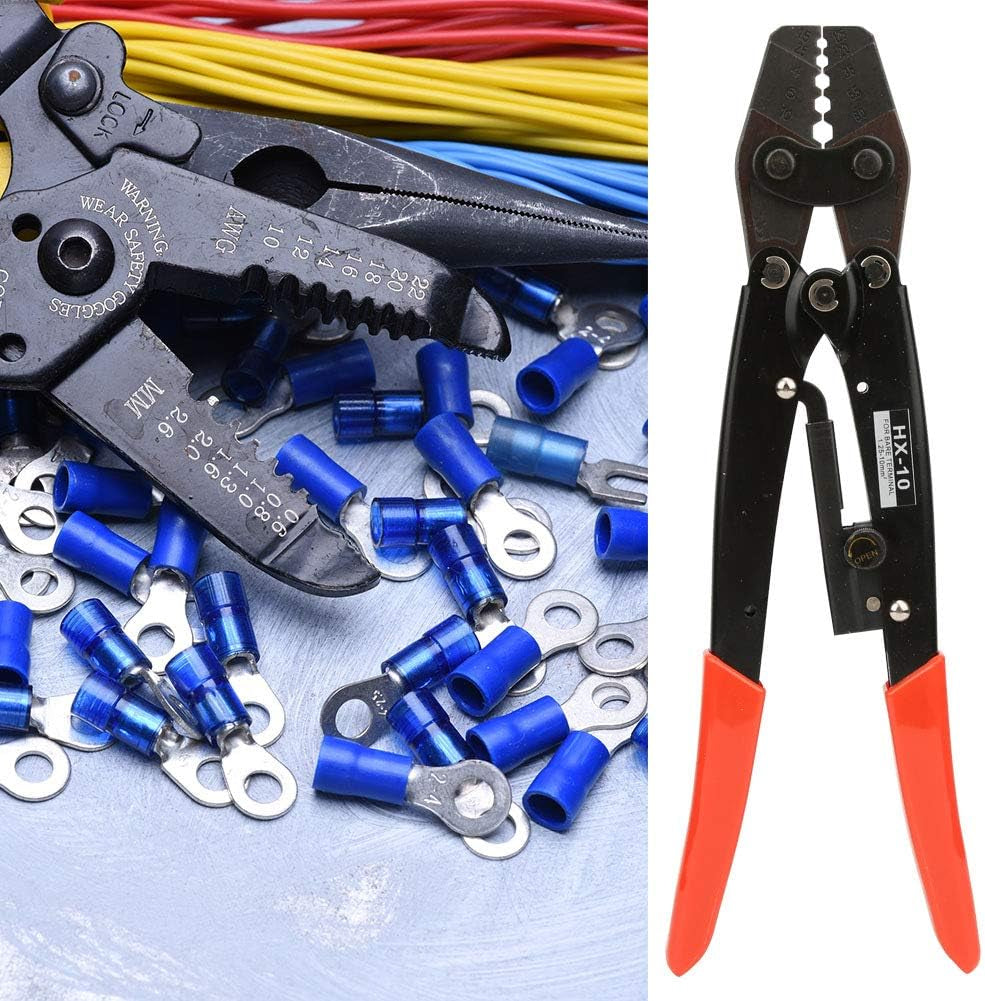 HX-10 Carbon Steel Wire Crimper Ratcheting Terminal Crimper Pliers 1.25~² AWG10-6