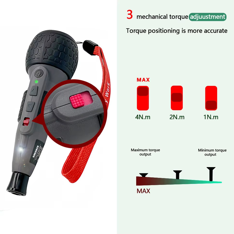 Cordless Electric Screwdriver Mini Drill 3.6V Li-Ion Battery Manual and Electric USB Charging Torque Adjustment Home Maintenance