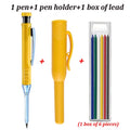 2.8Mm Professional Deep Hole Woodworking Pencil with Pencil Cap and 6Pcs Leads, Solid Carpenter Pencil Marking Drawing Supplies