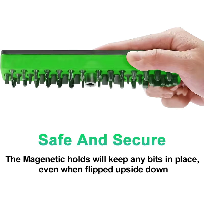 1/2Pcs Magnetic Hex Screwdriver Bit Organizer, 37-Hole 1/4-Inch Screwdriver Bits and Drill Bits Storage and Organization Tool