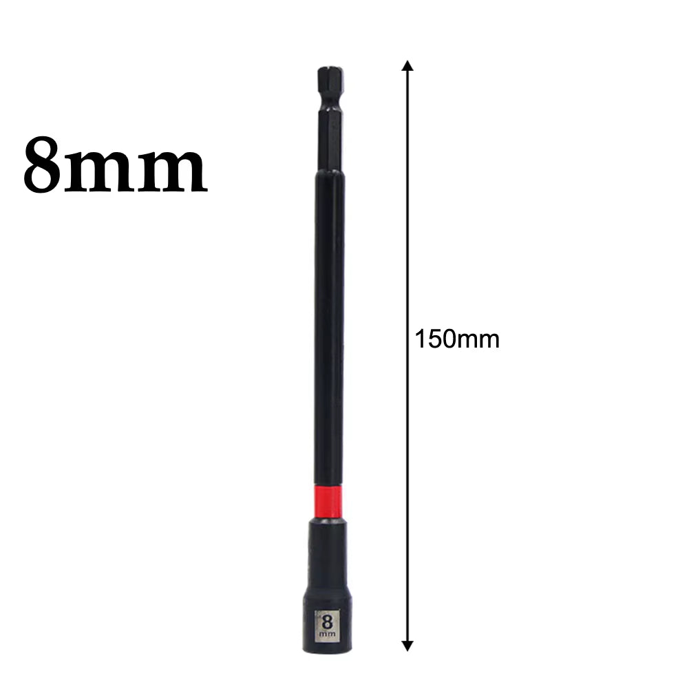 5PCS 6 Inch Magnetic Long Nut Driver 8-14Mm for Impact Drill Long Shank Nut Driver Bits Hex Socket Adapter