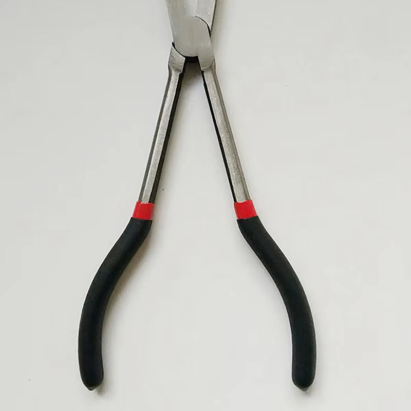 1Pcs Needle-Nose Fishing Pliers Curve/Straight Head Nonslip Long Handle Carbon Steel Snipe-Nose Gripper Tongs Hand Tool Tweezer