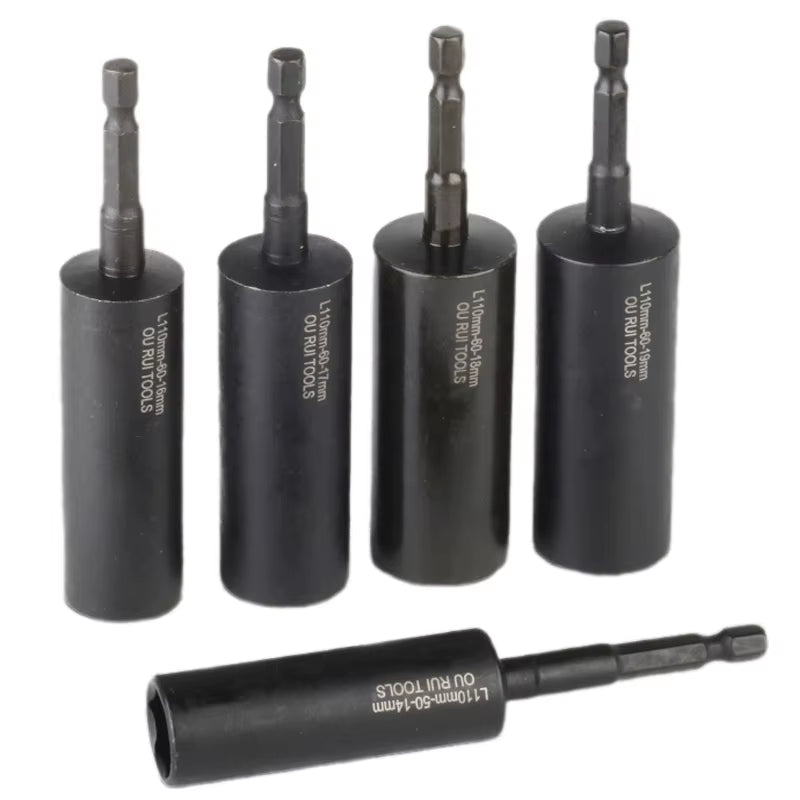 1Pc H8-H19 Hex Socket Wrench 110Mm Deepen Electric Wrench Socket Nut Driver Bit Impact Drill Bits Adapter Power Tool Accessories