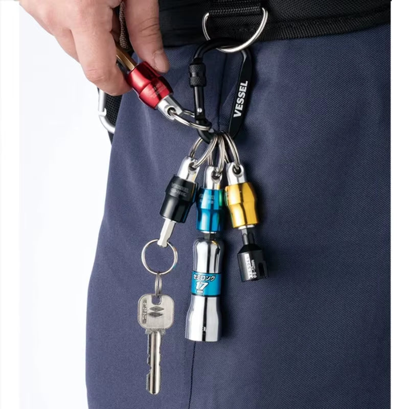 JIS 1/4" Hex Shank Adapter - Quick Connect, Key Fob, Anti-Slip, Diy/Repair, Models: QB-10B/QB-10Y/QB-10R/QB-10K3C/QB-KBAD