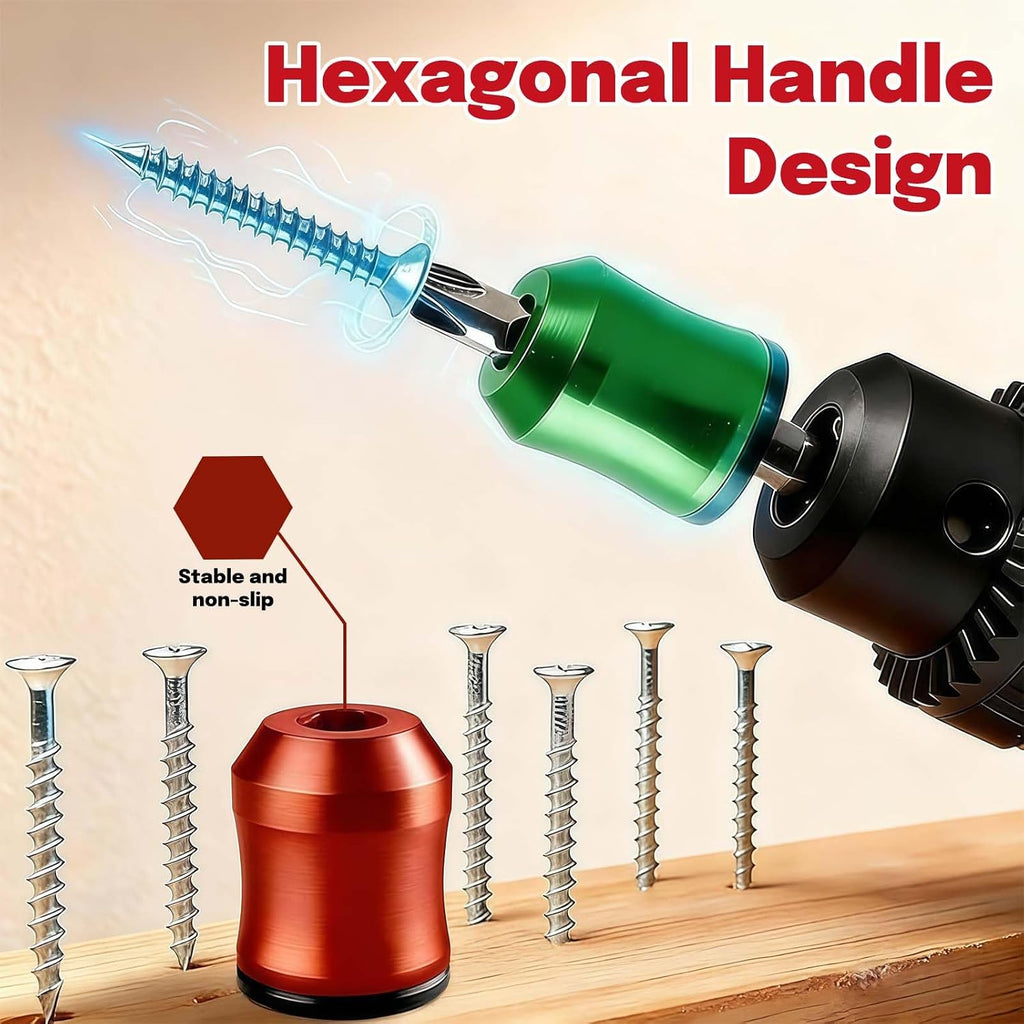 5Pcs Magnetic Screw Rings, Aluminum Alloy Magnetic Screw Holder & Bit Magnetizer, Anti-Slip for Drills & Screwdrivers