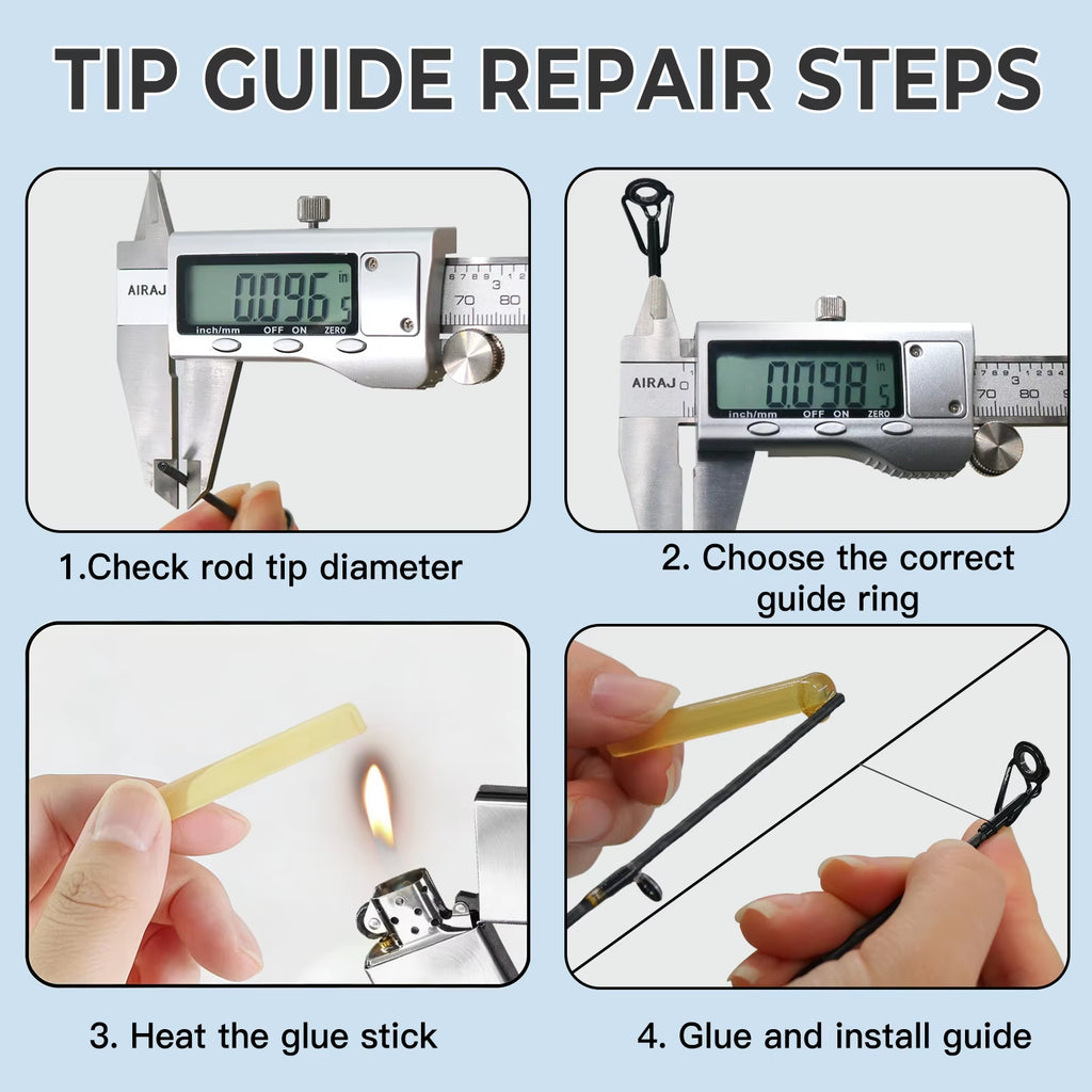 Fishing Rod Guide Tip Repair Kit Set 24~230Pcs Rod Building Guide Stainless Steel Ceramic Ring Saltwater Freshwater Fishing Box
