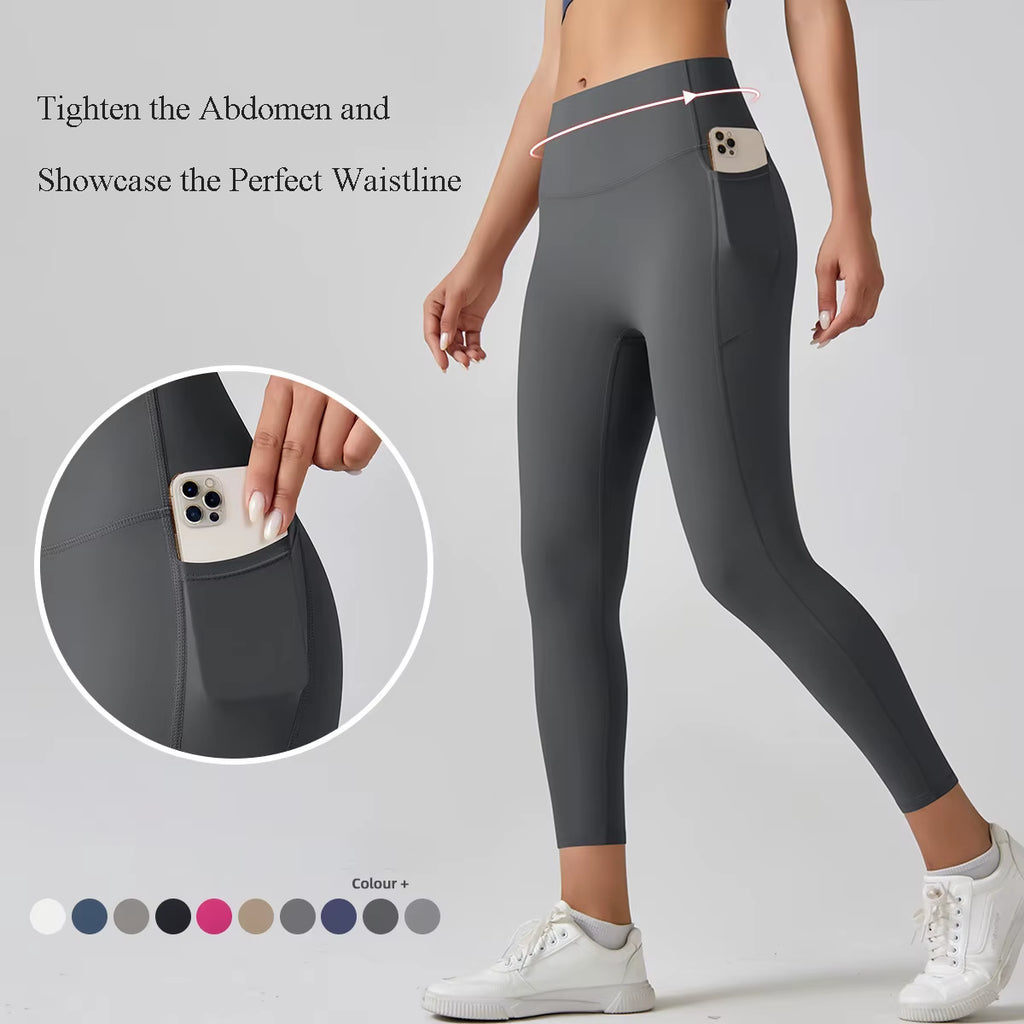Yoga Leggings with Pockets Women Yoga Pants Fitness High Waist Gym Leggings Tummy Control Running Sports Pants Sportswear
