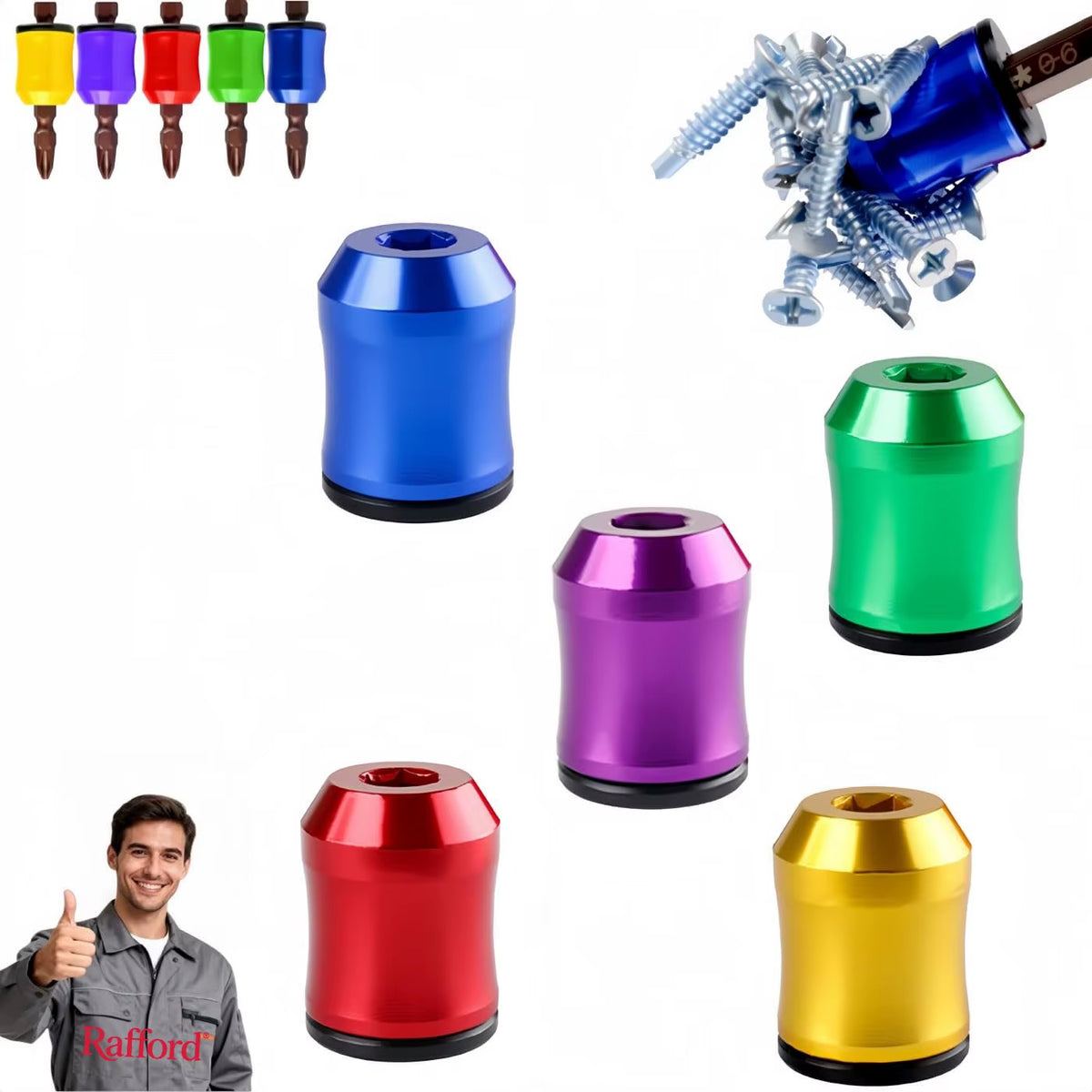 Aluminum Alloy Magnetizer Demagnetizer Ring for 6.35Mm Screwdriver Bits - Magnetic Tip Booster for Precision Repair Work