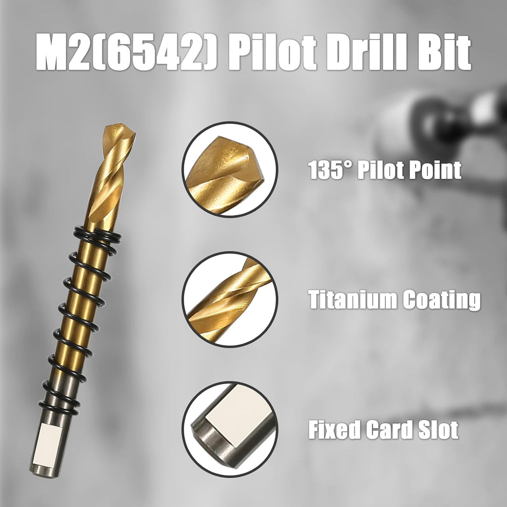 6PCS Pilot Drill Bit for Hole Saw Kit, Titanium-Plated HSS M2 Bits