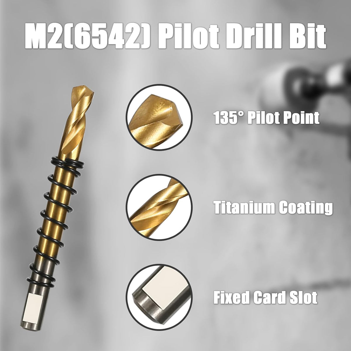 6PCS Pilot Drill Bit for Hole Saw Kit, Titanium-Plated HSS M2 Bits