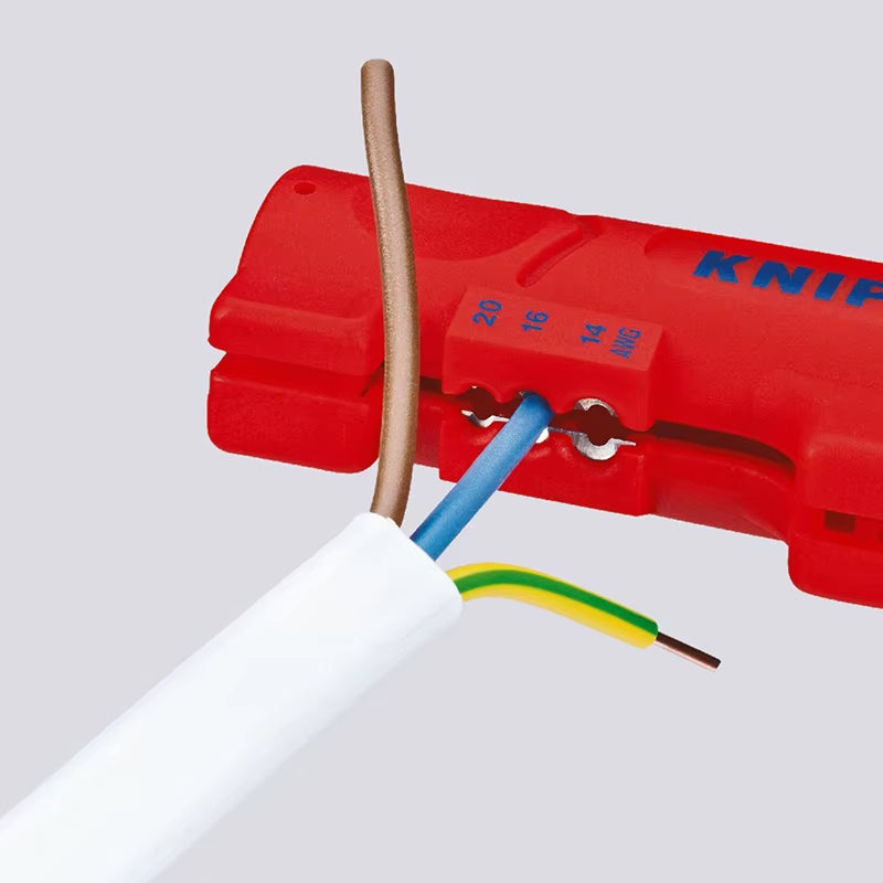 1664125SB Wire Stripper 125MM, Professional Cable Stripping Tool for Flat & round Cables Electrical Repair