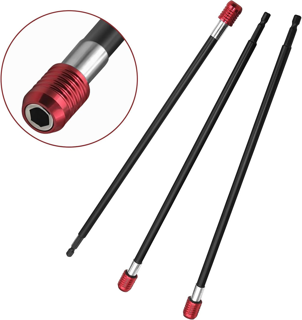 3X Drill Extension Bit Holder, Quick Release Self-Locking, 1/4Inch Hex