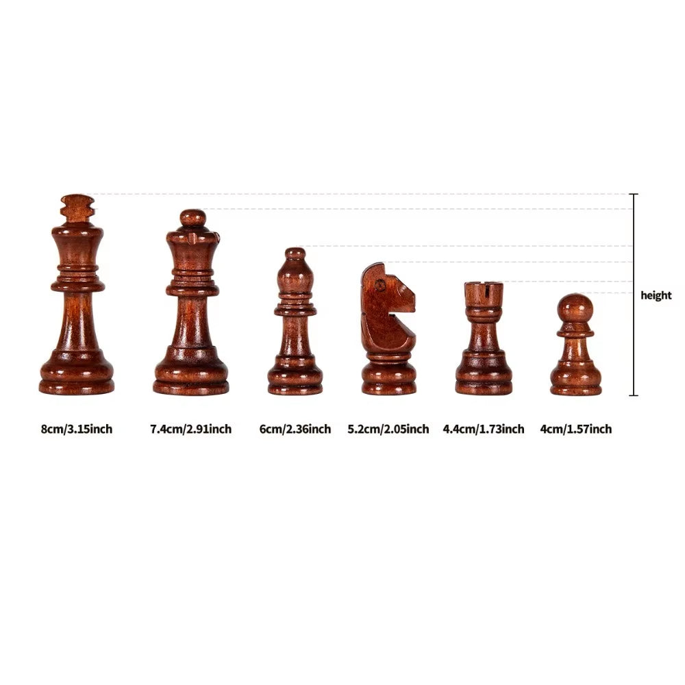 Chess Set Top Grade Wooden Folding Big Traditional Classic Handwork Solid Wood Pieces Walnut Chessboard Children Gift Board Game