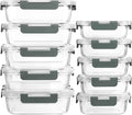 [10 Pack] Glass Meal Prep Containers with Lids-Mcirco Glass Food Storage Containers with Lifetime Lasting Snap Locking Lids, Airtight Lunch Containers, Microwave, Oven, Freezer and Dishwasher Safe
