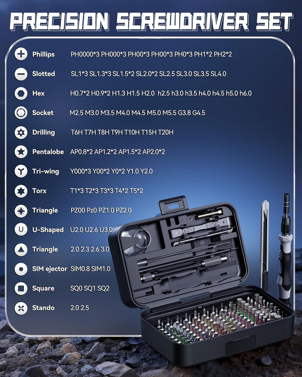 Precision Screwdriver Set 132In1 Magnetic Repair Tool Kit
