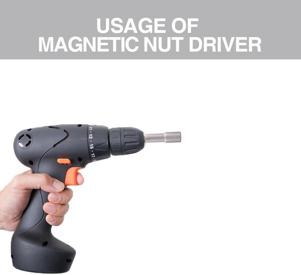 5-Piece Magnetic Nuts Driver Set, 8Mm Power Drill Driver Bit 65Mm Long, 1/4" Quick-Change Hex Shank Extension for Drill Socket Kit, Special Tools for Nut Bolt (8Mm)