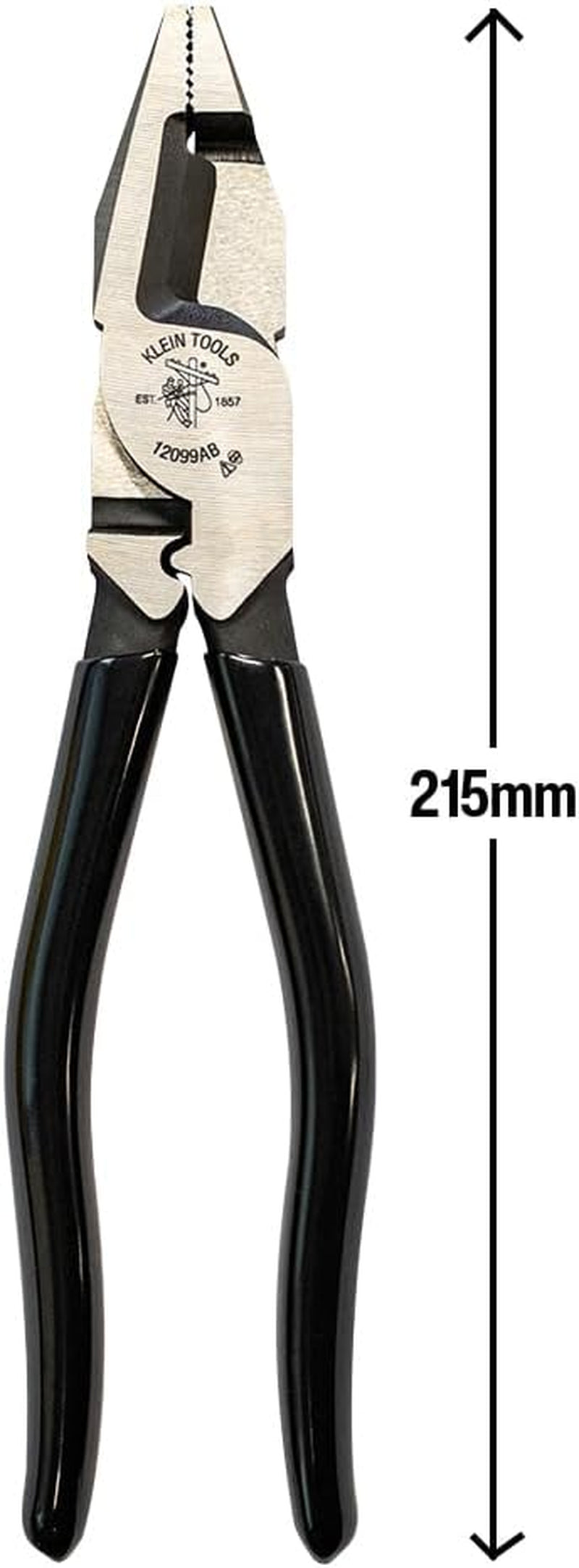 A-12099AB Cross-Cut Combination Plier, Dipped Vinyl Grip, Crimper for 2.5–6.0Mm² Terminals, Cut TPS & 4.0Mm² X 3 Flat Cable or 25Mm² X 9.2Mm Copper Cable, Made in Japan