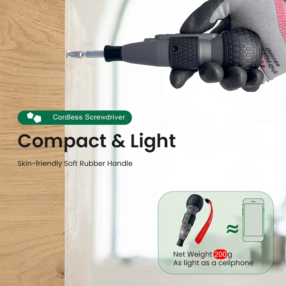Cordless Electric Screwdriver Mini Drill 3.6V Li-Ion Battery Manual and Electric USB Charging Torque Adjustment Home Maintenance
