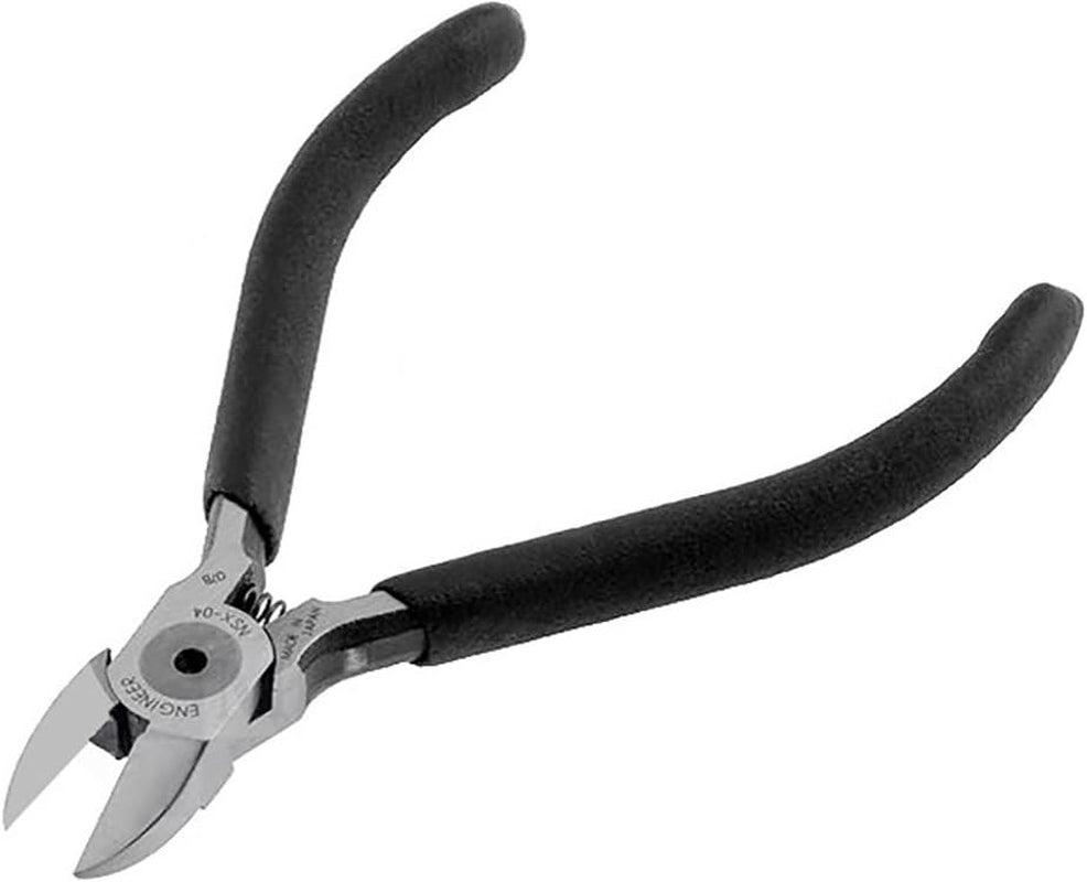 Compact PCB Side Cutting Pliers/Diagonal Nippers with Hardened Carbon Steel Jaws. Made in Japan.  NSX-04