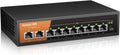 8 Port Gigabit Poe Switch with 2 Gigabit Uplink, Ethernet Unmanaged Poe+ Switch @120W, Fanless Sturdy Metal Plug and Play Desktop or Wall Mount