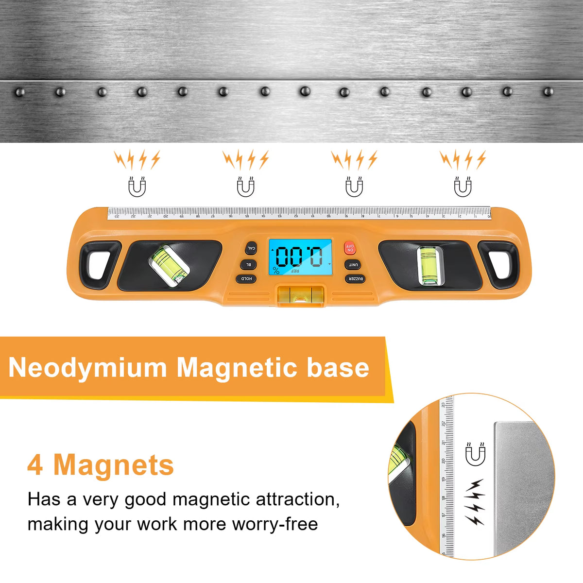 HW-200 Multifunctional Digital Level360 Degree with Magnet Level Meter Angle Inclination Test Ruler Electronic Measuring Instru