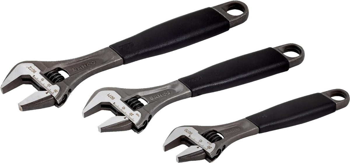 Bacho Alloy Steel Metric Adjustable Wrench Set (Pack of 3)