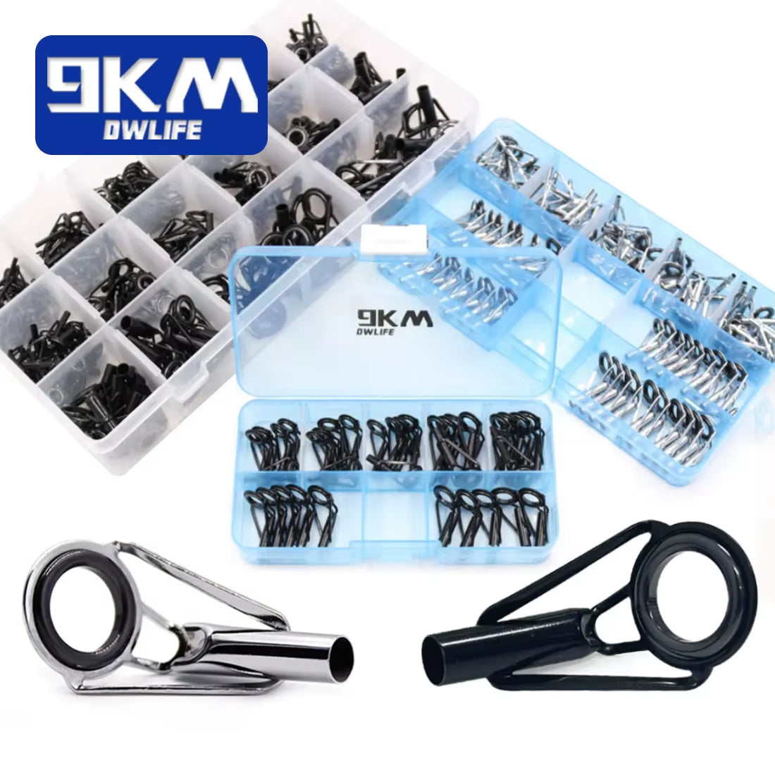 Fishing Rod Guide Tip Repair Kit Set 24~230Pcs Rod Building Guide Stainless Steel Ceramic Ring Saltwater Freshwater Fishing Box