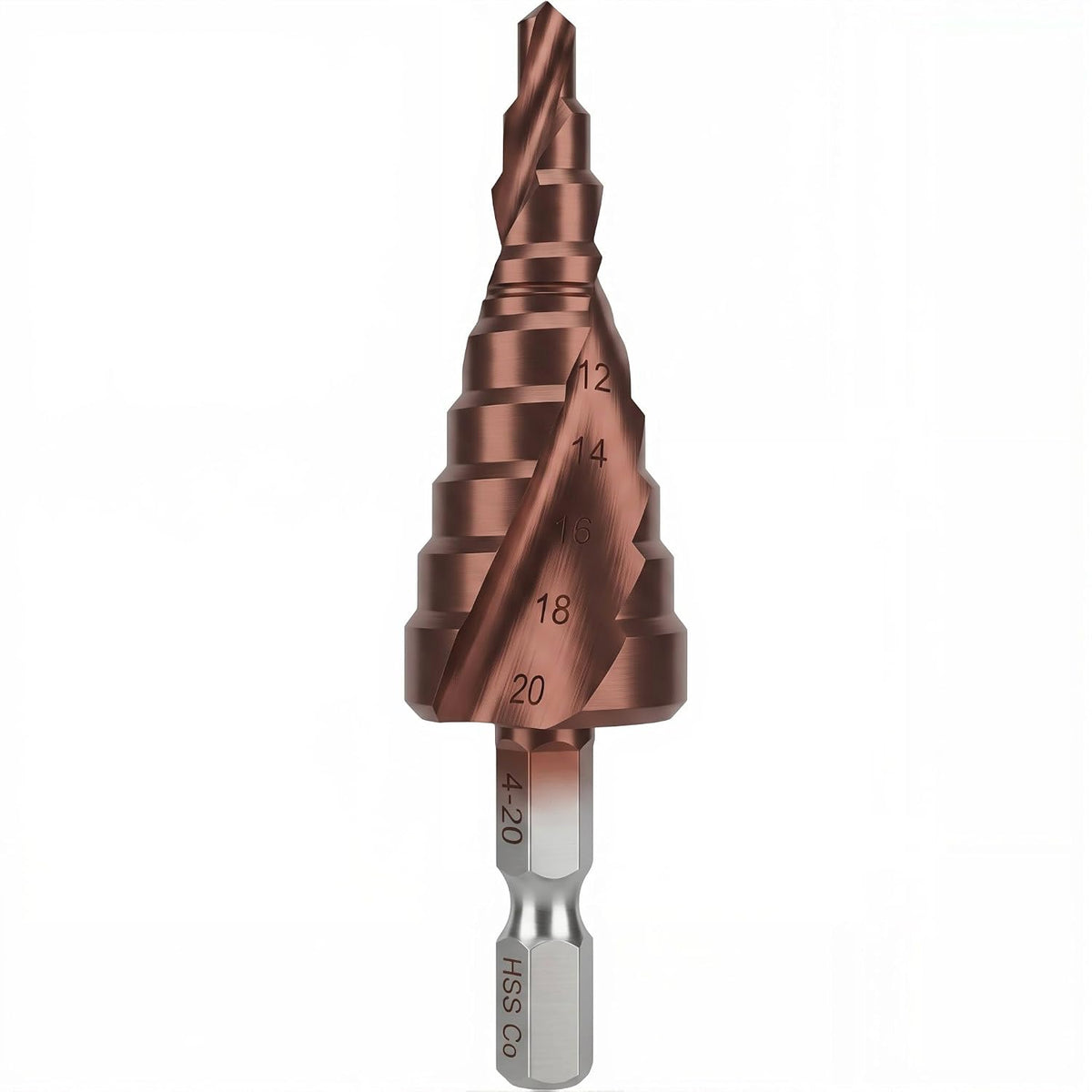 M35 Cobalt Step Drill Bit for Stainless Steel 4-20Mm 1/4" Hex Shank
