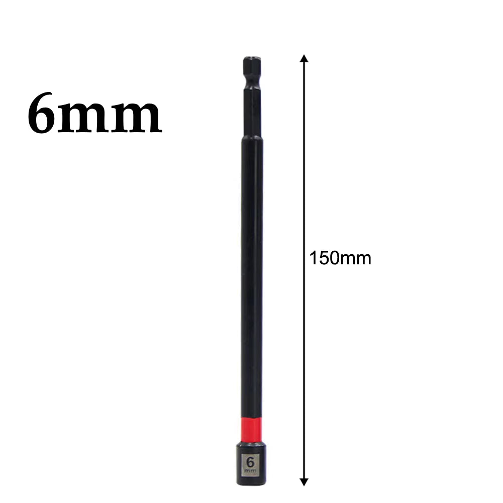 5PCS 6 Inch Magnetic Long Nut Driver 8-14Mm for Impact Drill Long Shank Nut Driver Bits Hex Socket Adapter