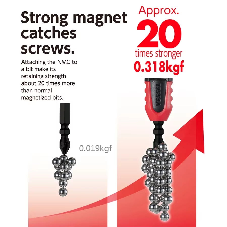 VESSEL Screwdriver Bit Magnetizer and Demagnetizer Ring Magnetic Screw Holder Ring Screwdriver Bit Drive Holder NMC-2P/ NMS-2PR
