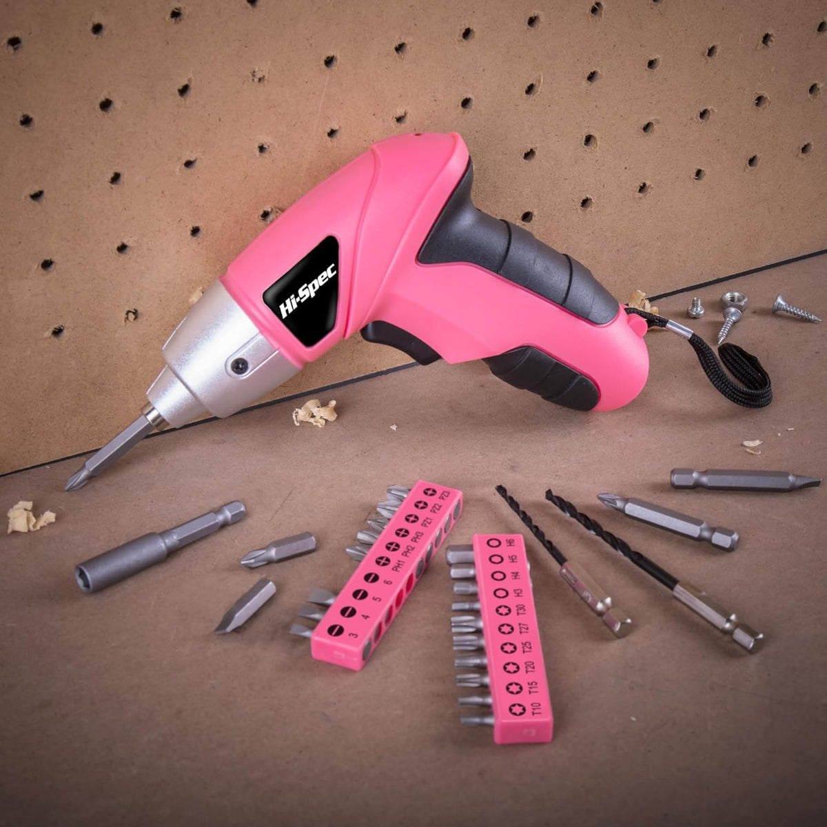 3.6V USB Electric Screwdriver with Driver Bit Set for DIY, Pink
