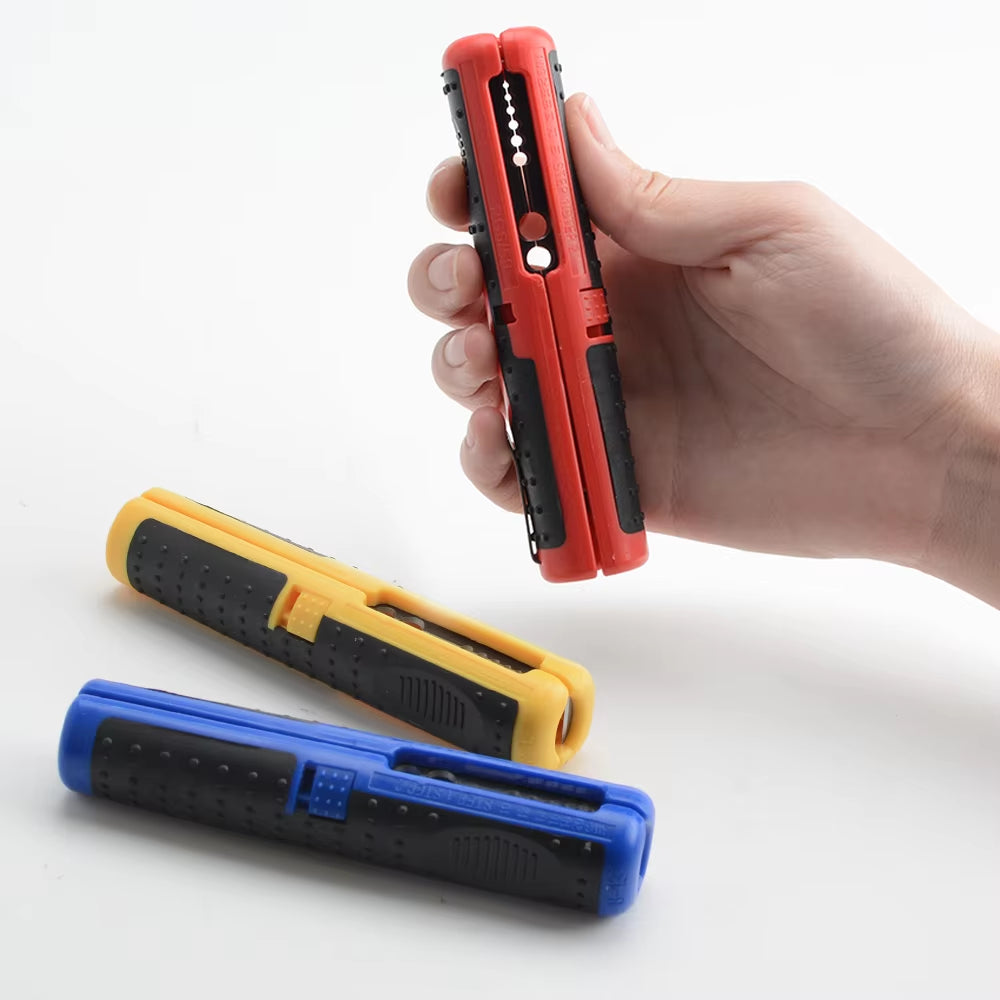 Multifunctional Wire Stripper Cutter, Portable Pen Clip Design with Anti-Skid Handle for Electrical & Network Cables
