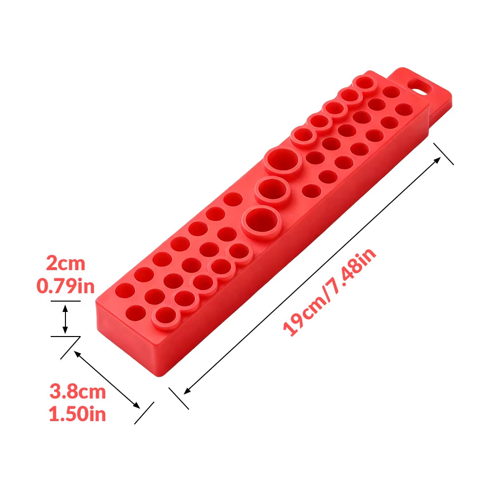1/4-Inch Hex Screwdriver Bit Holder with Magnetic Base, 39-Hole Screwdriver Bit Holder Portable Drill Bit Magnetic Storage Board