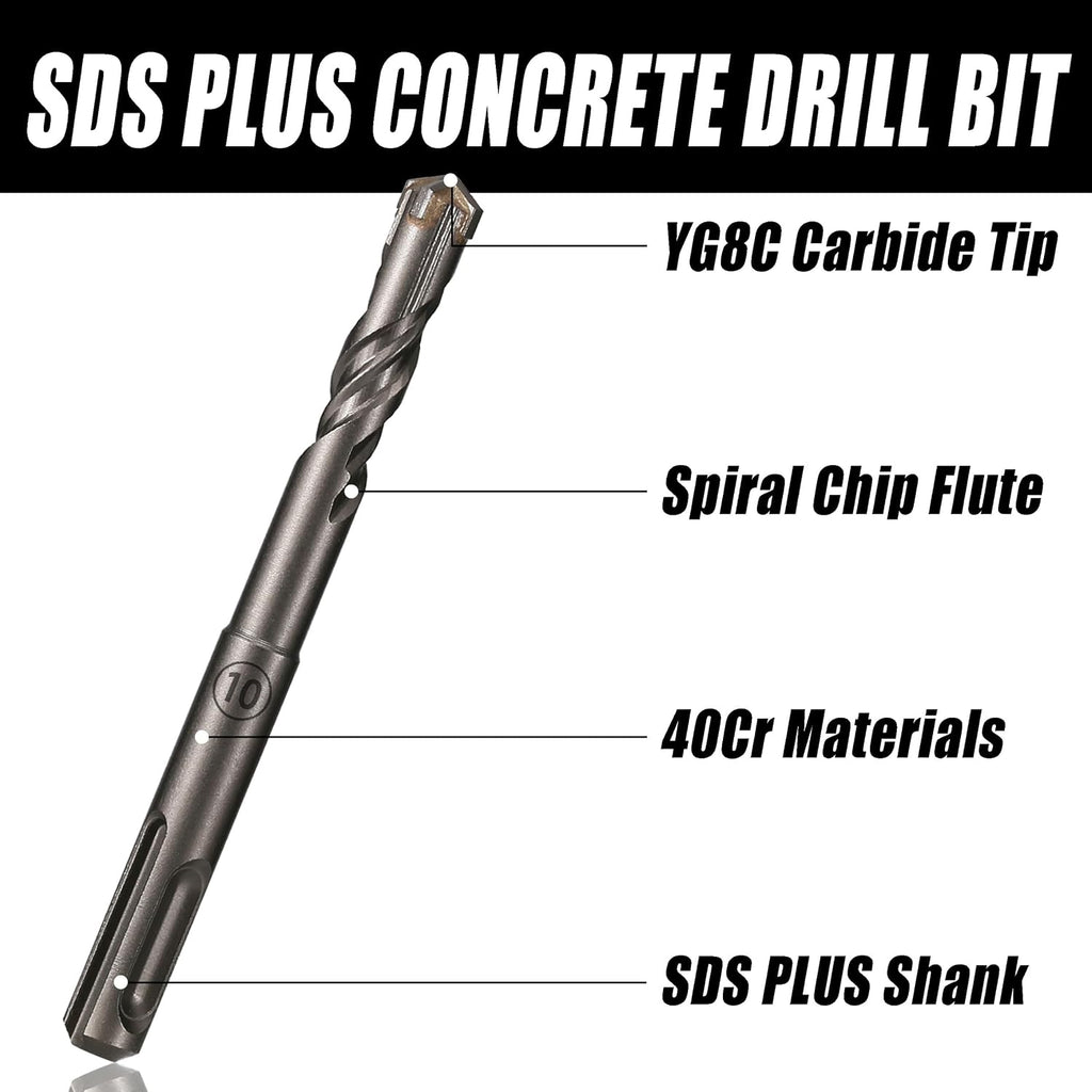 6Mm X 110Mm SDS plus Concrete Drill Bit, YG8C Carbide Tip