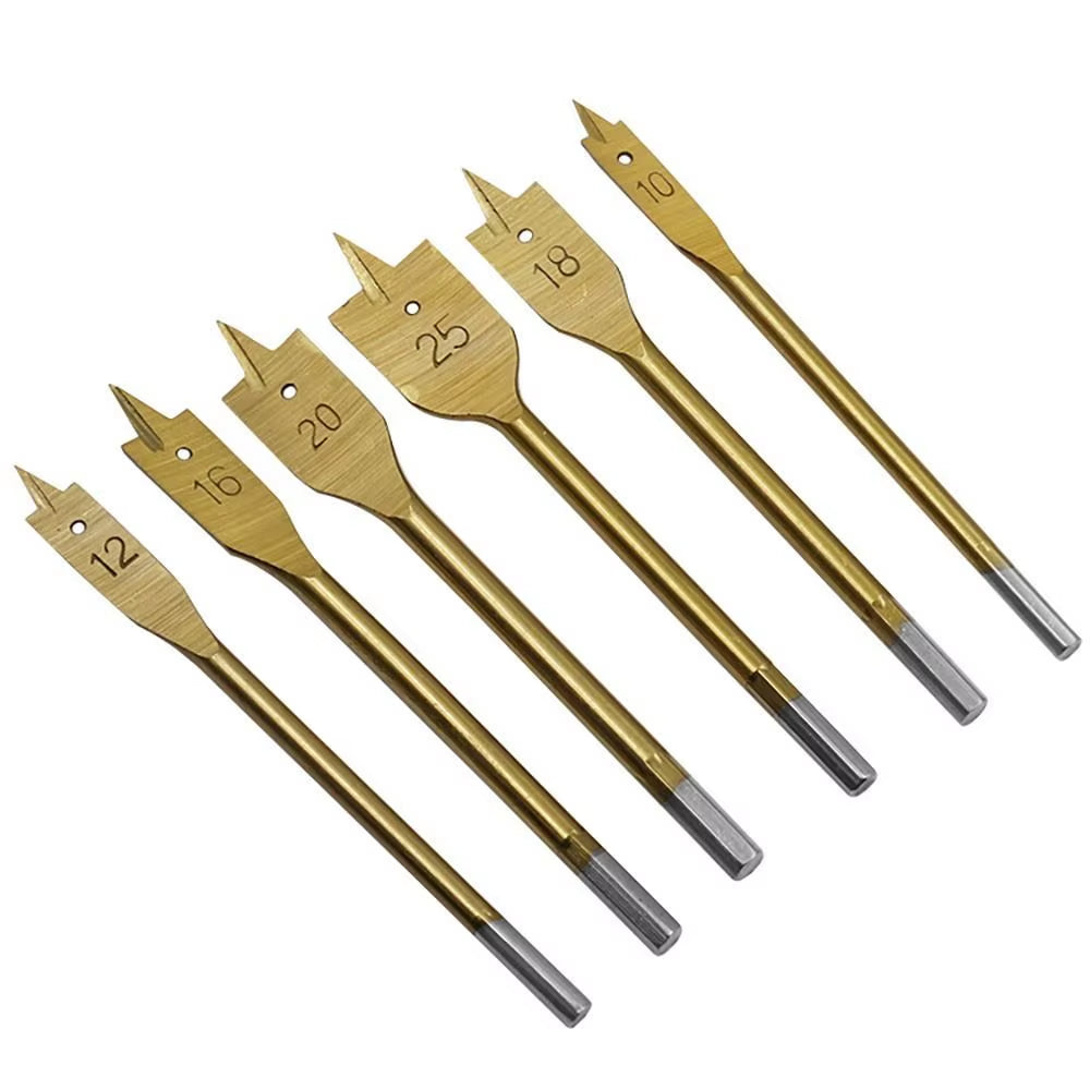 Woodworking Spade Drill Bits Set Paddle Flat Boring Double Side Cutting Spurs Woodworker Hole Cutter Wood Polyurethane Board PVC