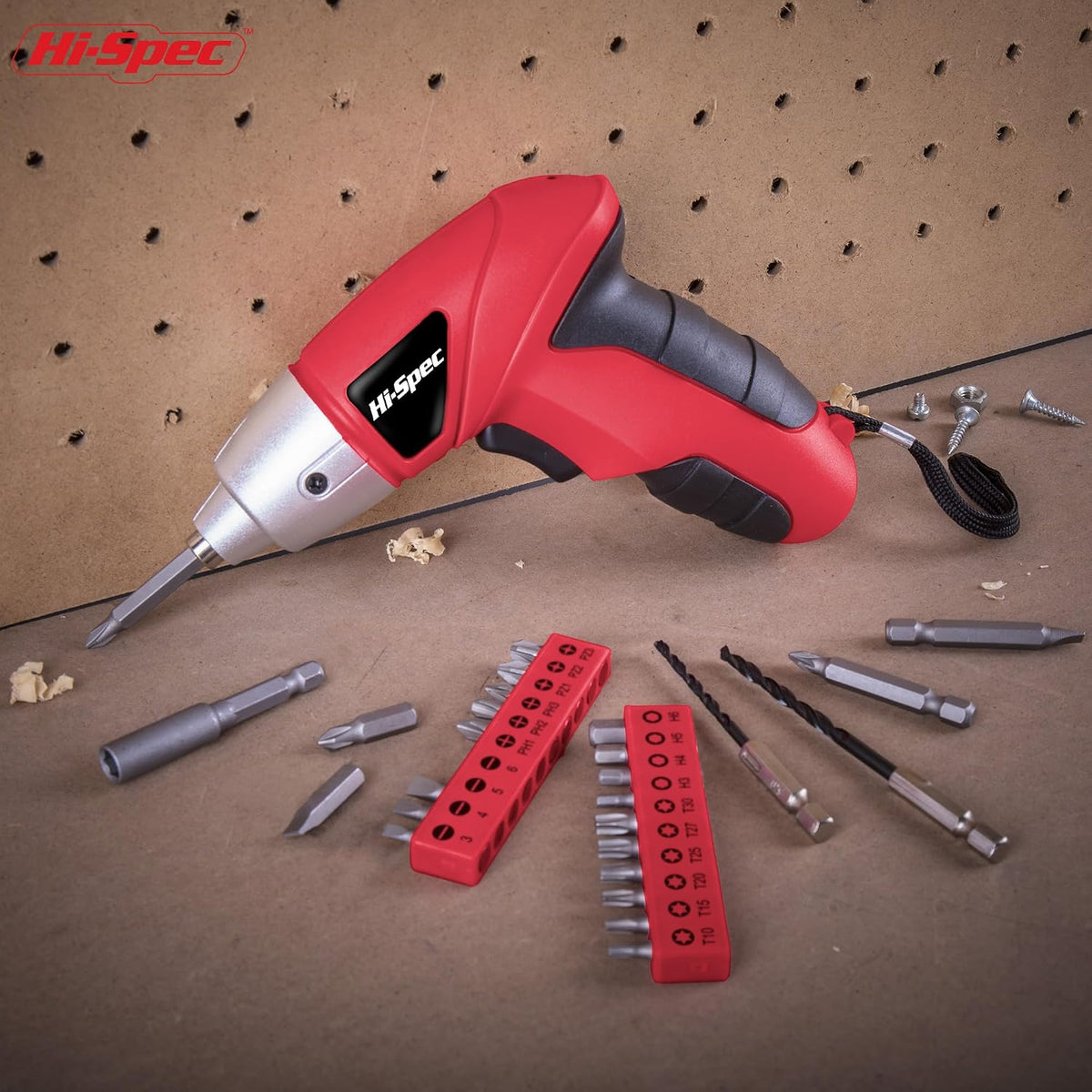 3.6V USB Electric Screwdriver with Driver Bit Set for DIY, Red