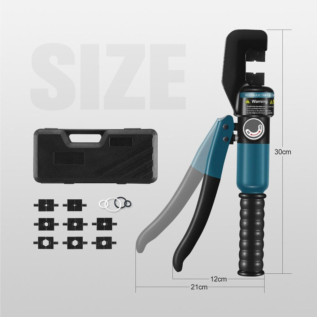 Hydraulic Crimping Tool Kit 8 Ton Electrical Wire Lug Terminal Crimper 12AWG Battery Cable Cutter Power Force 8 Dies 4-70Mm Auto Repairing Tool