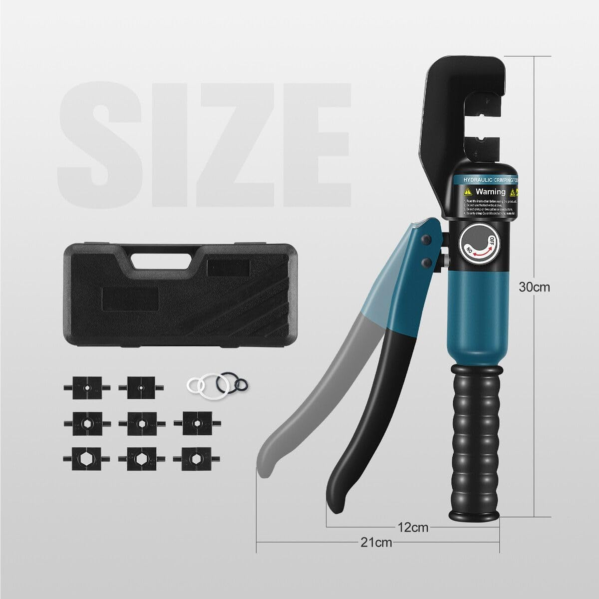 Hydraulic Crimping Tool Kit 8 Ton Electrical Wire Lug Terminal Crimper 12AWG Battery Cable Cutter Power Force 8 Dies 4-70Mm Auto Repairing Tool