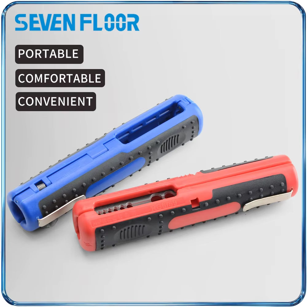 Multifunctional Wire Stripper Cutter, Portable Pen Clip Design with Anti-Skid Handle for Electrical & Network Cables