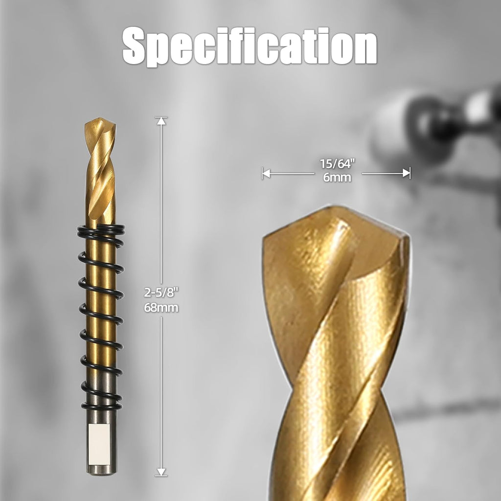 6PCS Pilot Drill Bit for Hole Saw Kit, Titanium-Plated HSS M2 Bits