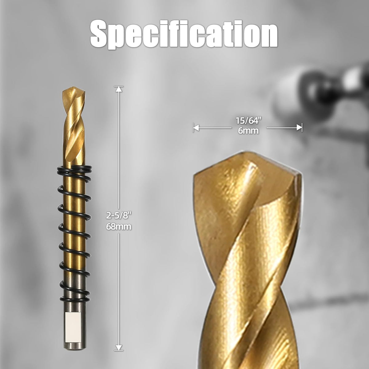 6PCS Pilot Drill Bit for Hole Saw Kit, Titanium-Plated HSS M2 Bits