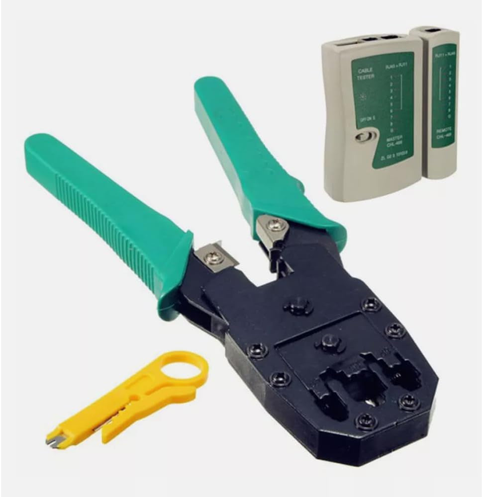 Ethernet Cable Tester Kit with RJ11 RJ45 Crimper Stripper Punch down Tool for Networking Maintenance DIY